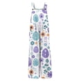 thumbnail image 5 of Fgvctg Easter Women's Jumpsuits Wide Leg Pant Holiday Bunny Print Overall Sleeveless Rompers Easter Eggs Spaghetti Straps Jumpsuit Loose Bib Overalls Spring Clothing With Pockets Purple L, 5 of 5