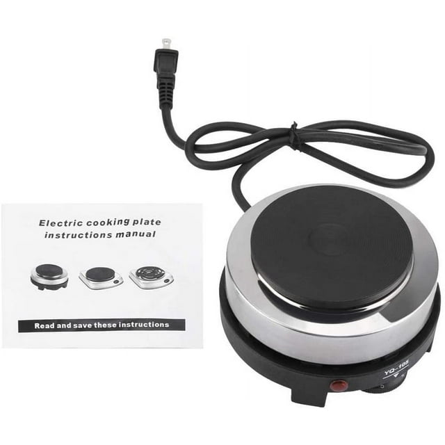 Hongkaii Mini Radiateur Électrique, Plaque Chauffante Ronde 500W, Brûleur Portable pour Comptoir en Céramique, Bouilloire en Verre, Plaque de Cuisson Multifonction Facile pour Cuisine Maison (Prise US CA710-3861)