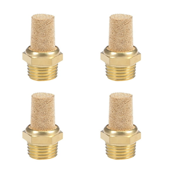 1/4 PT Sintered Bronze Exhaust Muffler with Brass Body Protruding 4pcs