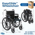 thumbnail image 2 of Invacare Folding Wheelchair with 18" Seat, Swing-Away Footrests, Desk-Length Removable Arms - Black, 2 of 8