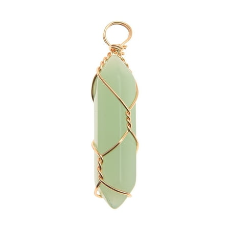 

Aueoe Natural Quartz Crystal Pendant Handmade Wire Wrapped Quartzhealingchakra Clearance