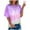 Purple, variant on Prolriy Shirts for Women Summer Casual Crew Neck Sleeve Short Women's Tops T Shirt Tie Dye Tee Women's Blouse Summer Tops for Women Trendy Womens Tops Blue L