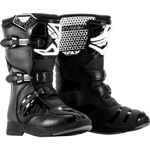 Fly Racing Maverick MX Youth and Mini Boots (Black, 5)