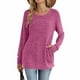 thumbnail image 4 of Neewe Womens Classic Plain Long Sleeve Tops Fall Winter Pullover T Shirts Round Neck Casual Fashion Basic Sweatershirt with Pocket, 4 of 5