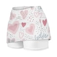thumbnail image 5 of CPNG Girls Skorts High Waist Athletic Skirts with Shorts Little Girl Casual Heart Print High Waisted Stretchy Sporty Skorts, 5 of 7