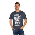 thumbnail image 4 of Hilarious Just A Man Who Loves Lawn Mowers Garden Enthusiast Humorous Landscaping Horticulture Truck-Farming Unisex Garment-Dyed T-shirt, 4 of 4