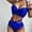 Blue, variant on Aloohaidyvio Bikini Top,Swimsuits for Women 2 Piece Hawaiian Tropical Print Swim Cami Bra and Ruffles Bathing Sets Beachwear, Womens Swimwear