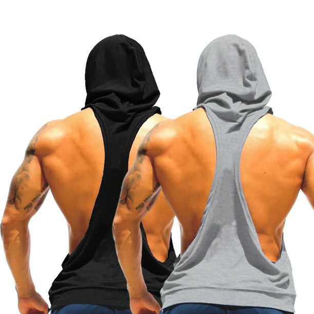 Camisetas sin mangas con capucha para entrenamiento para hombre camisetas sin mangas con corte muscular para culturismo sudaderas con capucha para gimnasio Bodega Aurrera en linea