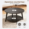 thumbnail image 5 of FDW Round Coffee Table with Storage and Sturdy MDF Top & Tapered Legs,Grey, 5 of 7