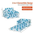 thumbnail image 4 of Costway 2-in-1 Convertible Kids Sofa to Lounger Flip-Out Chair w/Storage Pocket Blue, 4 of 9
