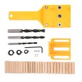 thumbnail image 1 of Hole Guide, Quickly Determine Center Hole Millimeter-Level Accuracy Punch Locator, For Woodworking Round Dowel Splicing Yellow, 1 of 8