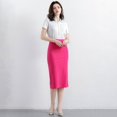 thumbnail image 2 of Women's Pencil Skirt Mid Length Slim Fit Stretchy Work Skirt High Waist Bodycon Elegant Formal Business Attire, 2 of 4