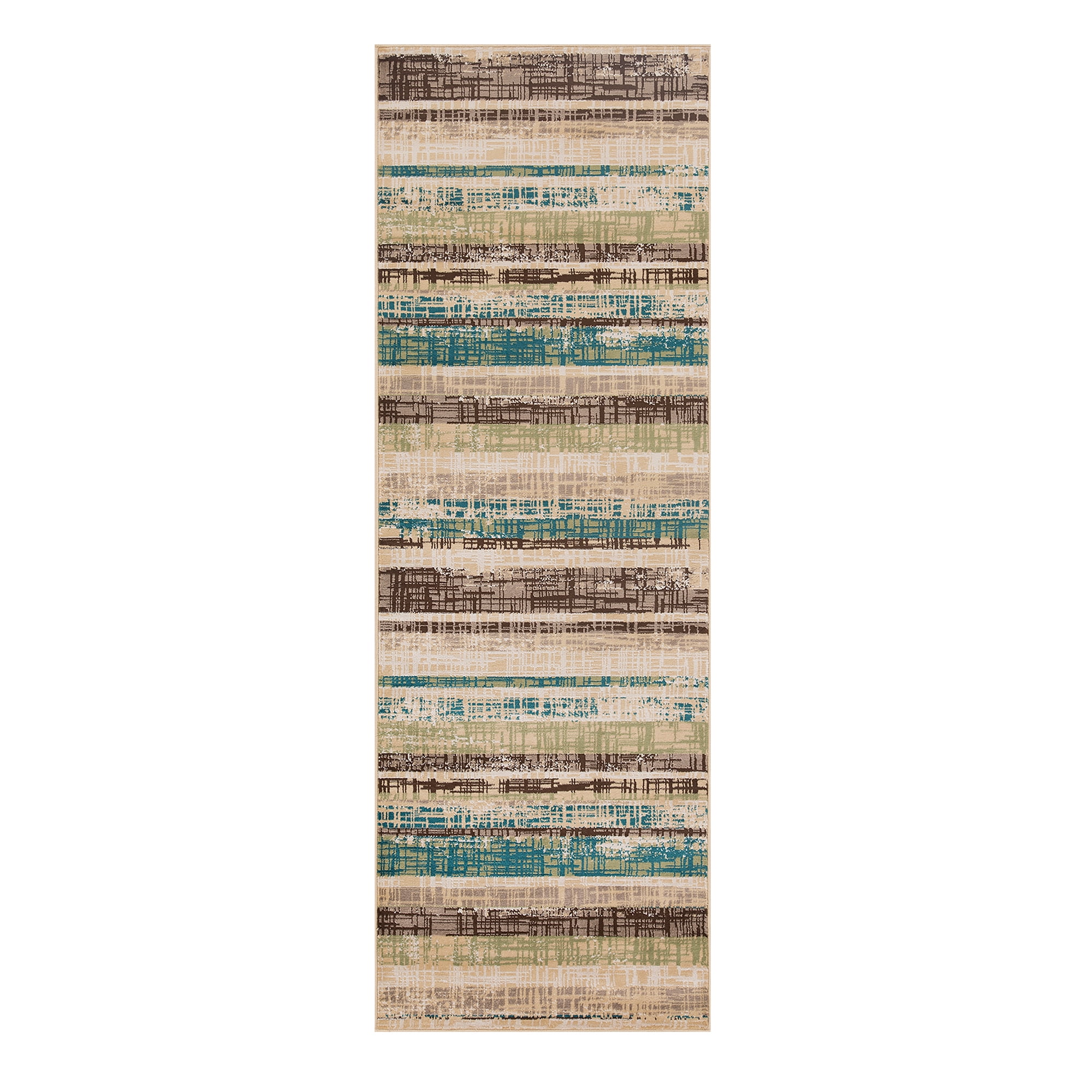 Superior Kylemore Modern Abstract Indoor Runner Rug, 2' 7" x 8', Chocolate