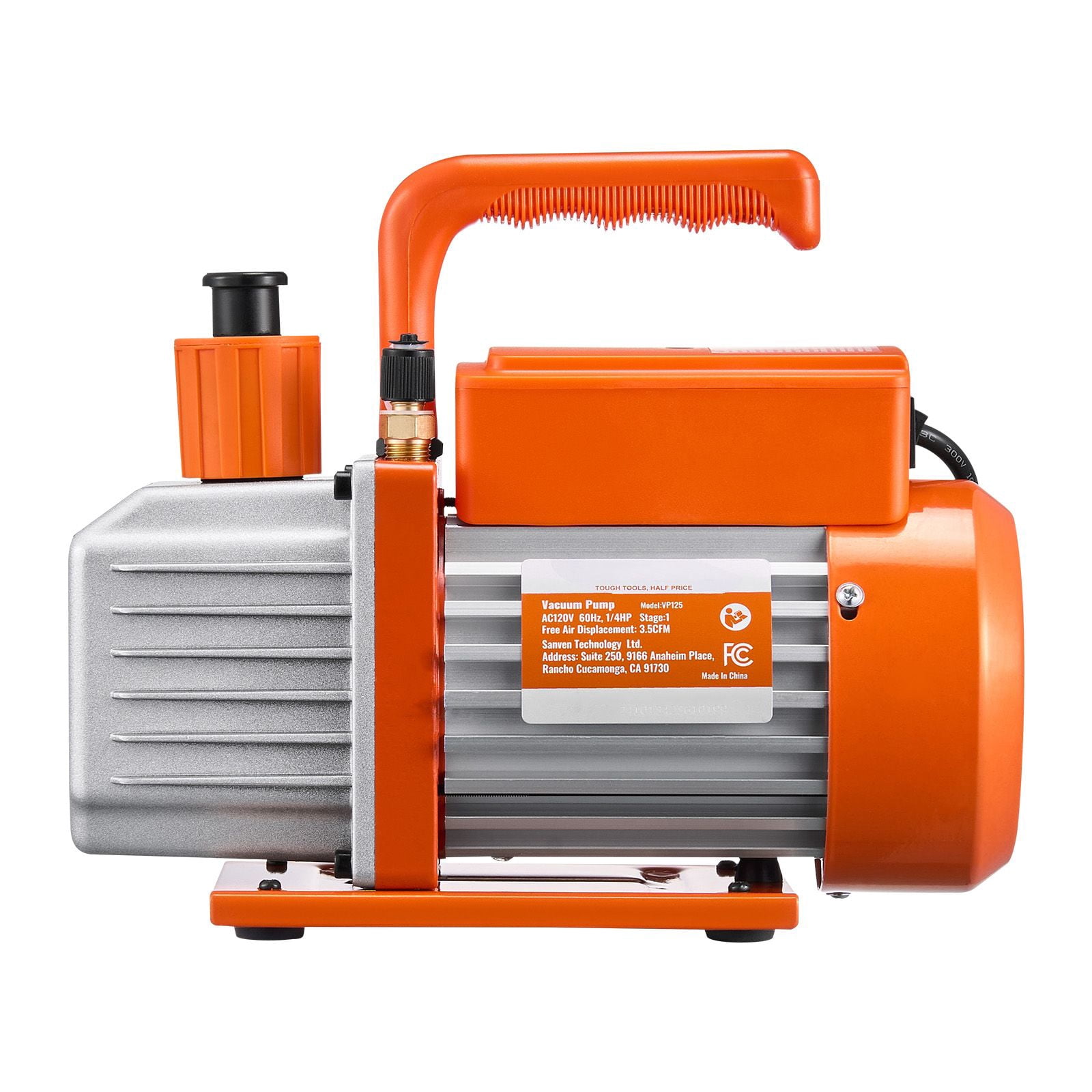 Single Stage Rotary Vane AC Vacuum Pump and Manifold Gauge Set,3.5 CFM HVAC Pump Kit with Hoses for R134a,R410A,R22 Refrigerants