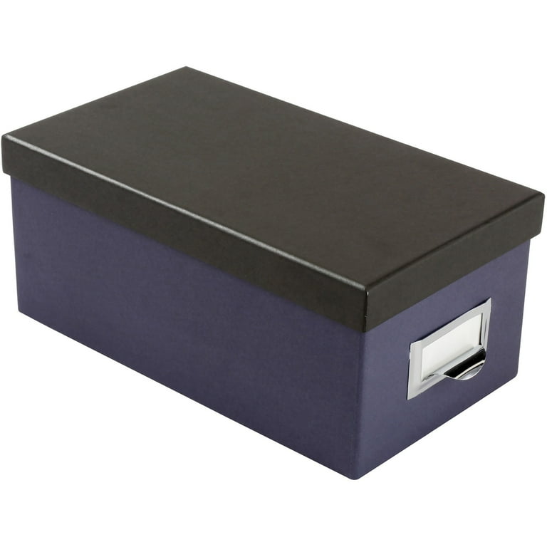 Oxford Index Card Holder with Lid, Black Pressboard Storage Oxford Index Card Holder with Lid, Black Pressboard Storage