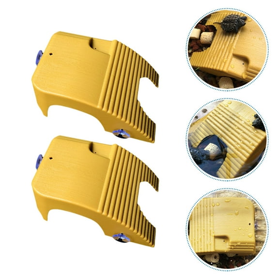 FRCOLOR 4 pcs  Turtle Climbing Platform Climbing Stand Turtle Platforms (Yellow Wax)