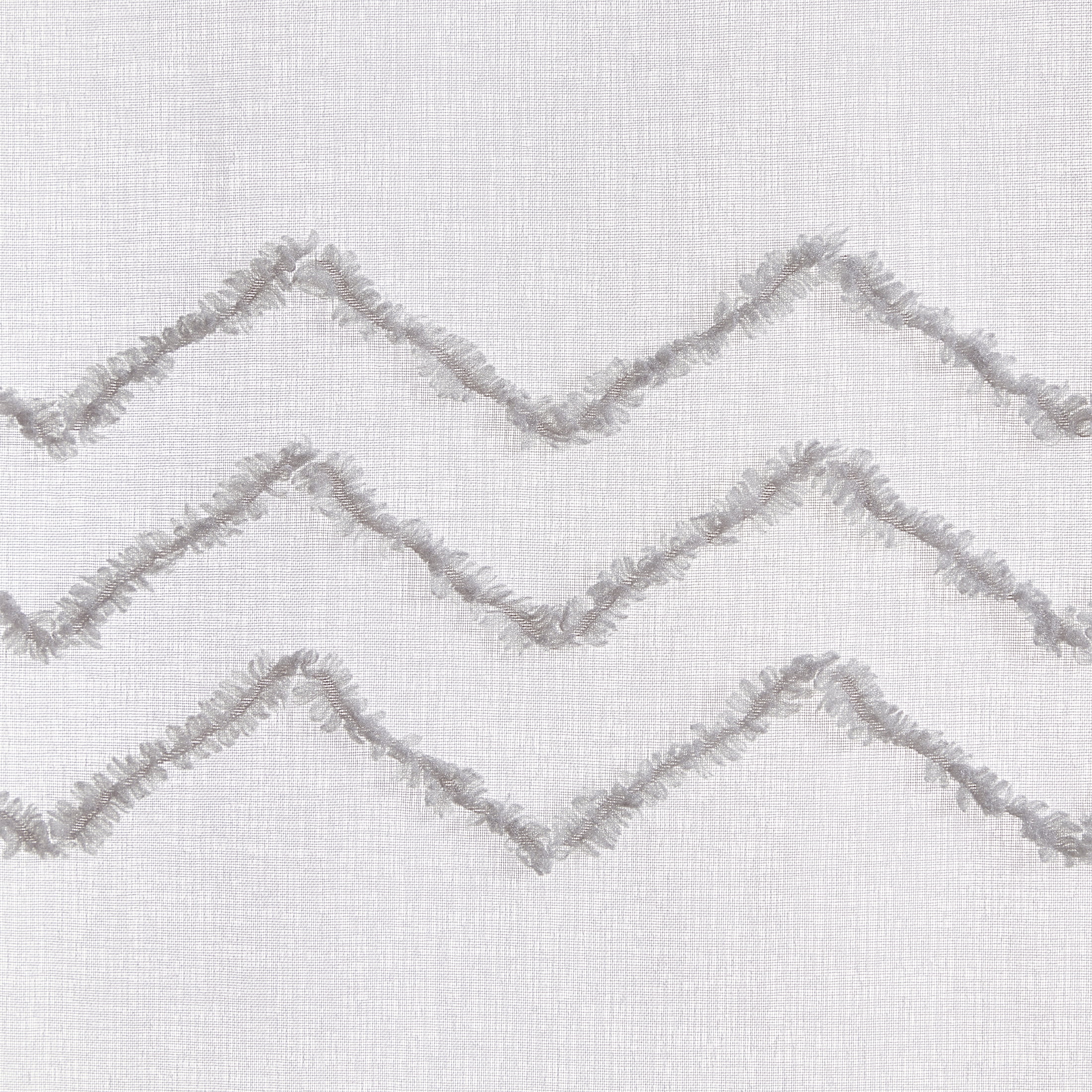 Your Zone White/Grey Tufted Chevron Rod Pocket Sheer Curtain Panel, 38" x 54"