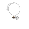 thumbnail image 2 of Delight Jewelry Silvertone 3-D Chocolate Cupcake with Sprinkles - Domed Thank You Charm Bracelet, 6"+2", 2 of 5