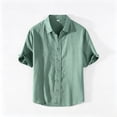 thumbnail image 6 of VgaVtl Short Sleeve Mens Collar Shirts Button up Summer Solid Color Minimalist Leisure Tops for Men Cardigan, 6 of 8