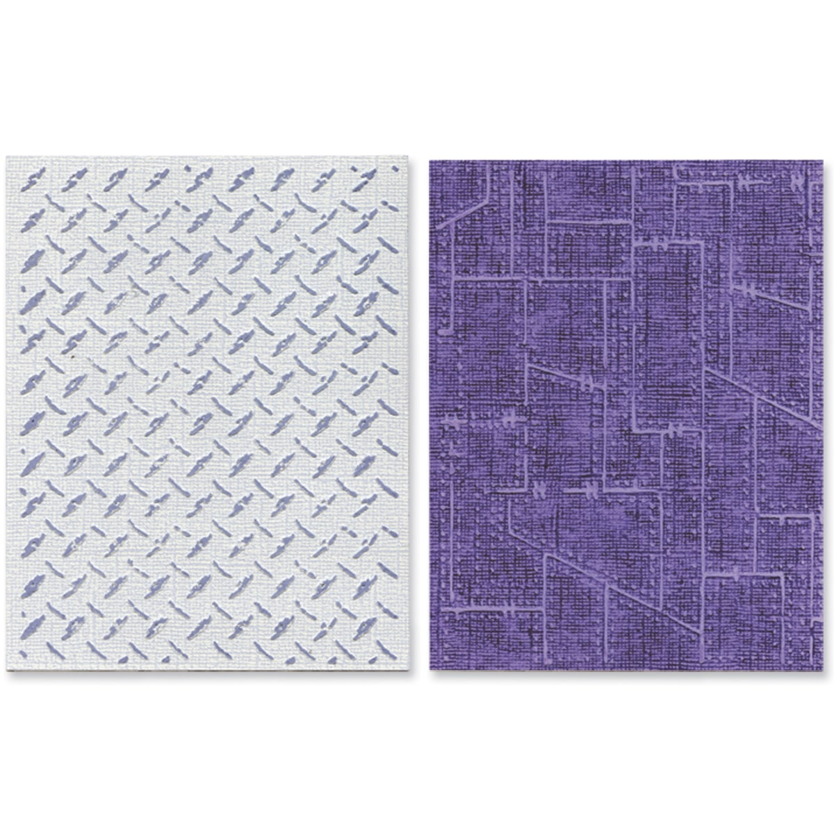 Sizzix Texture Fades A2 Embossing Folders 2/PkgDiamond Plate/Riveted