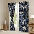 thumbnail image 2 of Erosebridal Retro Dragonfly Curtains Pack of 2 (52x84), Vintage Floral 30%-50% Black Out Curtains, Black Navy Grey, 2 of 6