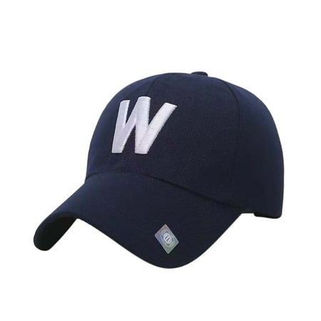 Monogrammed Hat Classic W Letter Baseball Hat Outdoor Travelling Couple Peaked Cap Simple Sunshade Monogrammed Cap ()