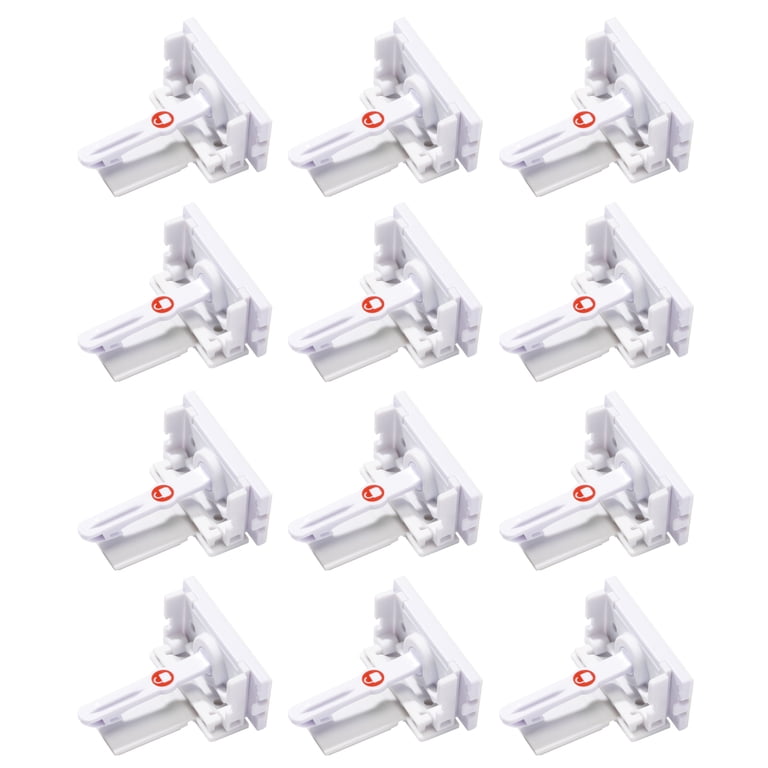 Safety 1st Adhesive Locks 12 Pack White Babyproofing for Cabinets