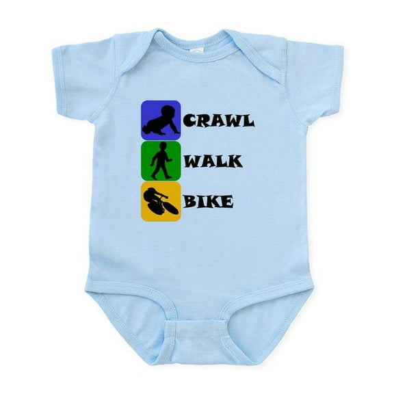 CafePress - Crawl Walk Bike Body Suit - Baby Light Bodysuit, Size Newborn - 24 Months
