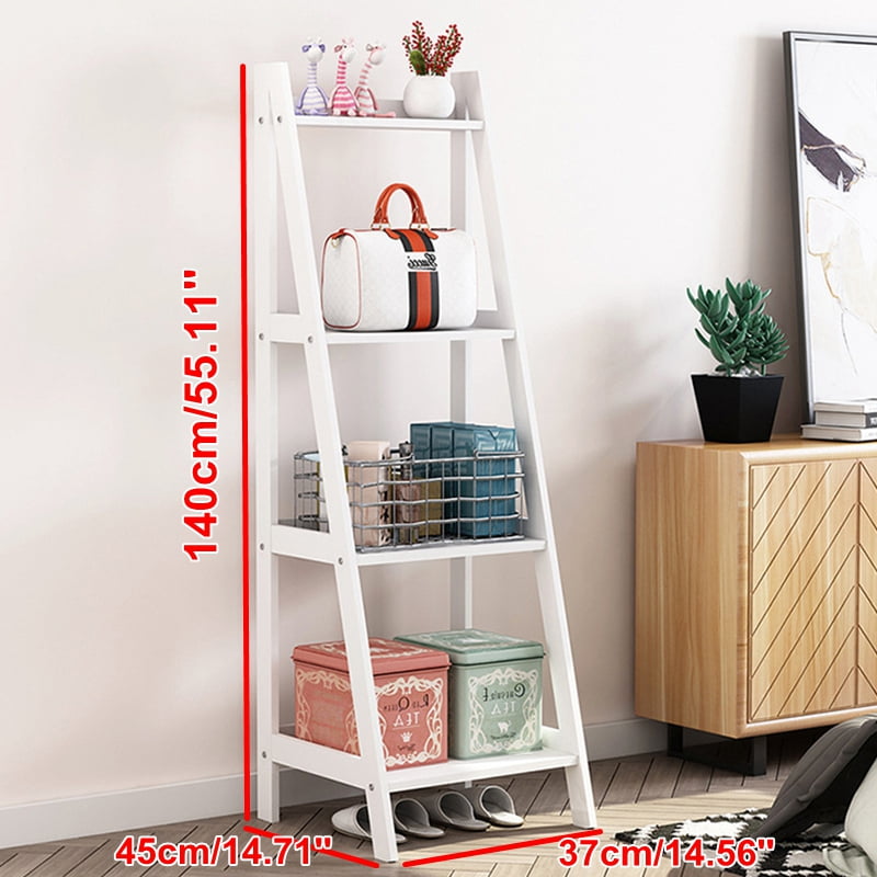 Augienb 55 4 Tier Ladder Shelf Bookcase Wooden Book Shelf