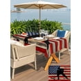 thumbnail image 6 of 60x120 Inch Outdoor Tablecloth with Umbrella Hole Zipper Rectangle American Flag Rectangular Tablecloths Outside Waterproof Blue Red USA Flag Retro Hockey Patio Table Cloth Cover for Picnic Party, 6 of 8