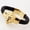 Gold Black, variant on New Men's Jewelry Stainless Steel Lion Charm Cuff Black Leather Bracelet Jewelry-Silver Black