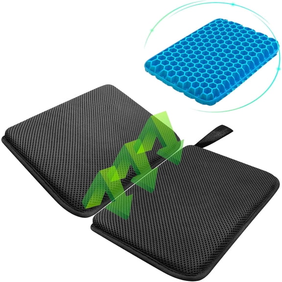 Foldable Gel Seat n for Travel, Portable Chair n for Camping, Honeycomb Seat n, Portable Gel n for Pressure Relief,1.15-Inch Thick (Black)