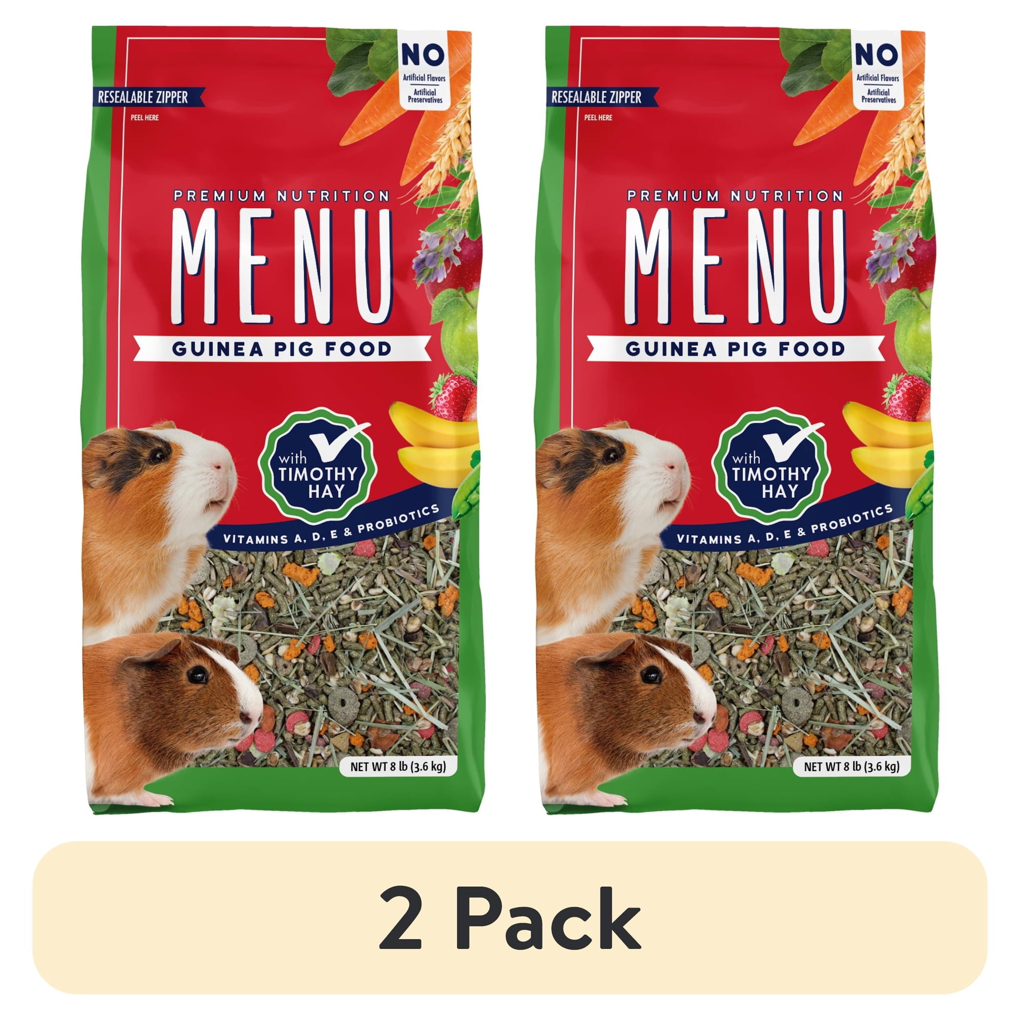 (2 pack) Vitakraft Menu Premium Guinea Pig Food 8 lbs.