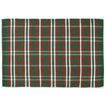 Holiday Time Green Plaid Layering Rug