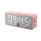 thumbnail image 3 of Superficie del espejo 3-en-1 Reloj de alarma Gran pantalla Bluetooth Compatible con Bluetooth Reducción de ruido Altavoz Tiempo real Temperatura Relojes Tipo 3 Rosa seitruly HA011424-08, 3 of 6