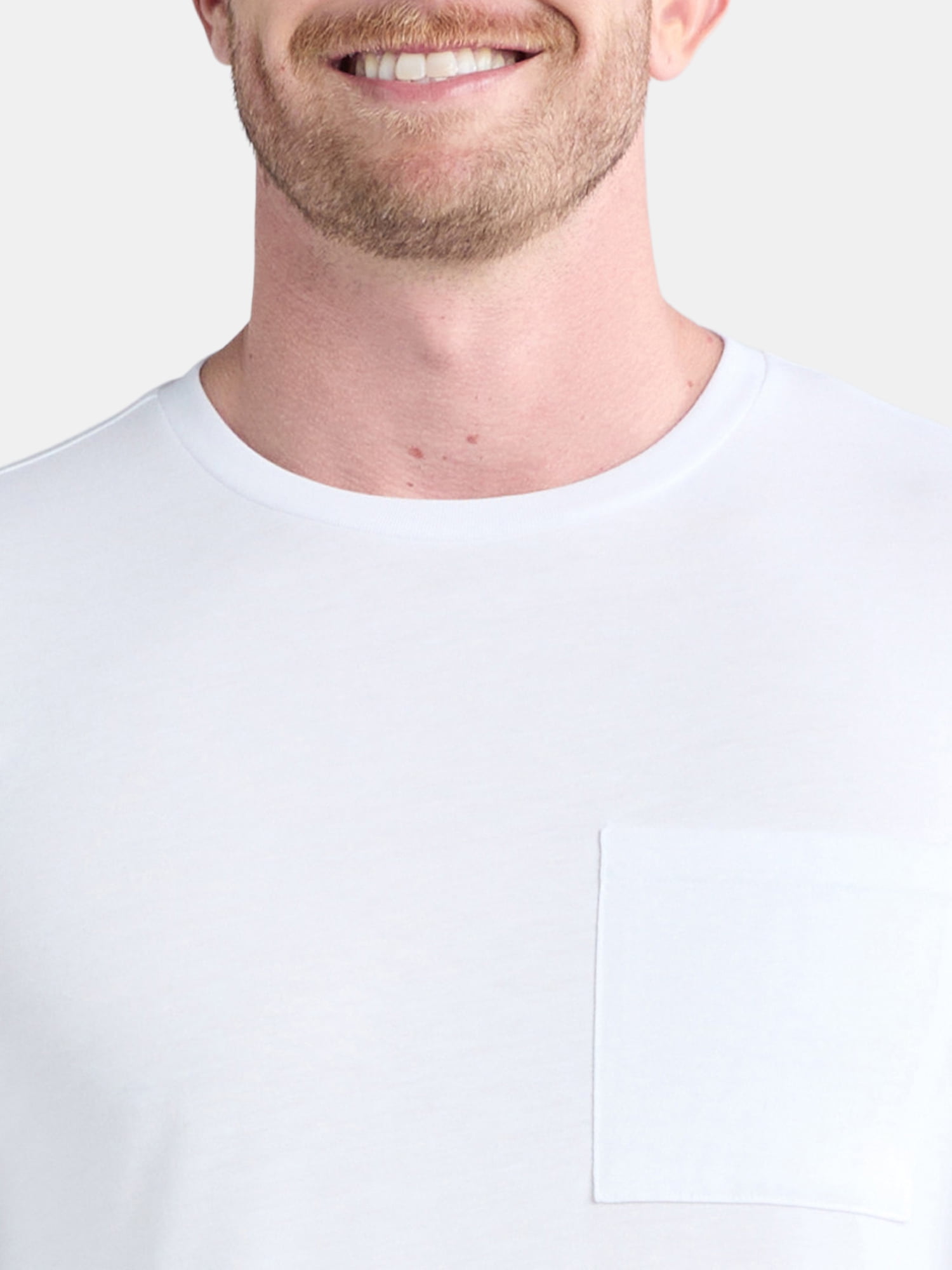 Athletic Works Men's and Big Men's Tri Blend Long Sleeve Pocket Tee, Sizes XS-5XL