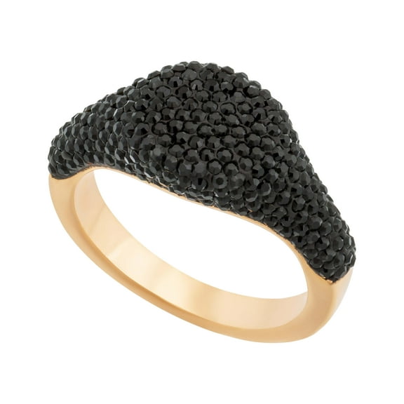 Swarovski 5406222 Women's Stone Signet Black Crystal Ring, Size 6.75