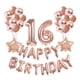 thumbnail image 1 of Kit de globos con lámina de látex de oro rosa para fiesta de 16º cumpleaños, 24 unidades, 1 of 1