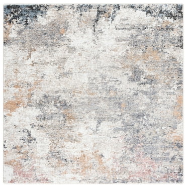 SAFAVIEH Jasmine Alexanndria Abstract Area Rug, Grey/Taupe, 5'3" x 5'3" Square