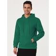 thumbnail image 3 of Sudadera con capucha con forro de felpa para hombre Sudaderas con capucha de manga larga sólida con bolsillo Verde S, 3 of 6