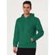 thumbnail image 3 of Sudadera con capucha con forro de felpa para hombre Sudaderas con capucha de manga larga sólida con bolsillo Verde S, 3 of 6