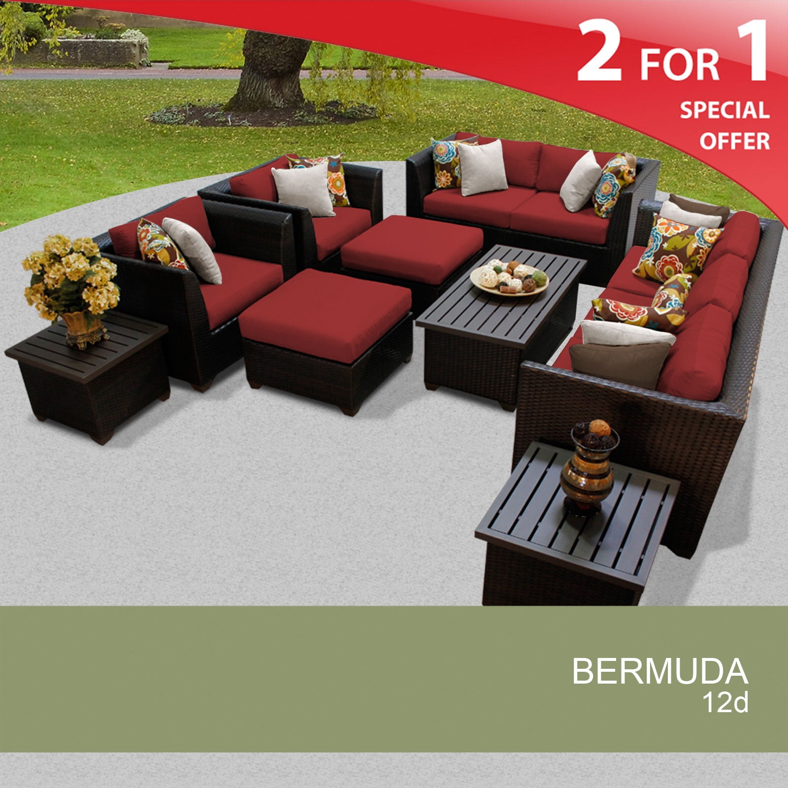 Bermuda 12 Piece Outdoor Wicker Patio Furniture Set 12d 12 Piece Outdoor Wicker Patio Furniture