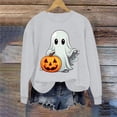 thumbnail image 4 of Busydd Halloween Sweatshirts for Women Fashion Graphic Halloween Shirt Casual Long Sleeve Fall Sweatshirts for Women Comfy Cotton Crewneck Sweatshirt XL, 4 of 4