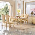 thumbnail image 1 of Design Wooden Luxury Table Gold Vintage European Space Saving Dining Table Rectangular Living Room Esstisch Restaurant Furniture My Lux Decor Round, 1 of 10