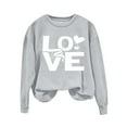 thumbnail image 3 of Women's Valentines Sweatshirt Love Heart Graphtic Oversized Pullover Sweatshirt Fall Pullover Tops Valentine'S Day Crew Neck Long Sleeve Graphic Sweatshirt, 3 of 5