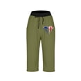 thumbnail image 5 of PuLe Capris Trousers for Women Elastic Waist Capris for Women Floral Capri Yoga Pants Loose Fit Drawstring Capri Pants Cropped Pants with Pockets, 5 of 5