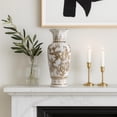 thumbnail image 2 of Tall Vase with Bird and Vines Design for Home Decor - Decorative House Accent for Kitchen, Entryway, and Office - Flower Vase for Living Room Coffee Table and Dining Room - 13", Brown & White, 2 of 13