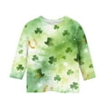 thumbnail image 5 of Girls St. Patrick's Day Shirts 3/4 Sleeve Crew Neck Print Pullover Tops Holiday Casual Loose Stylish T-Shirts (4 Years, Mint Green-B), 5 of 6