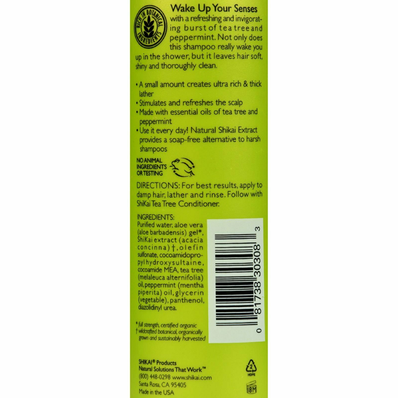 Shikai Natural Tea Tree Shampoo, Refreshes Hair & Scalp, 12 oz, 4-Pack