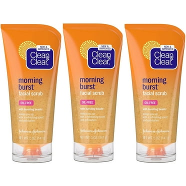 Clean & Clear Morning Burst Facial Scrub With Vitamin C - 5 Oz, - 3 Pack